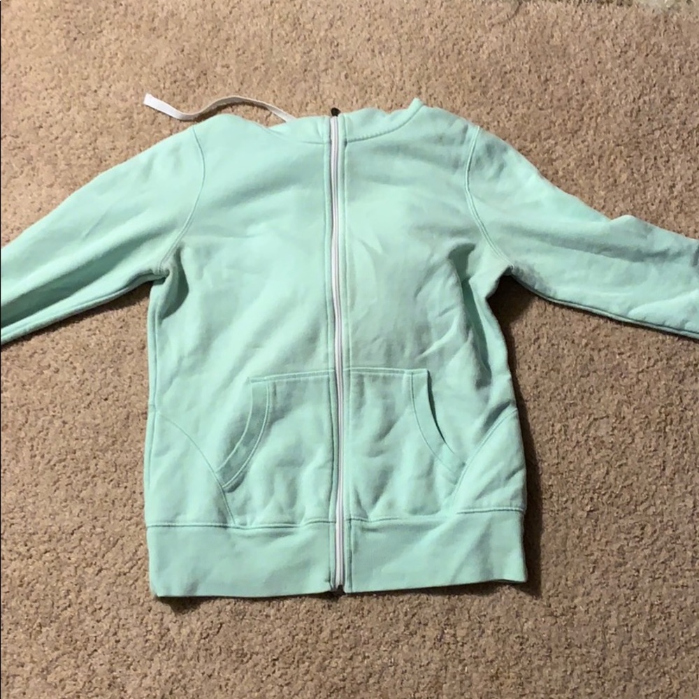 teal zip up hoodie